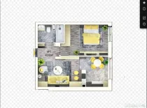 Apartament modern, semifinisat, cu 2 camere, 43,4mp, Apahida