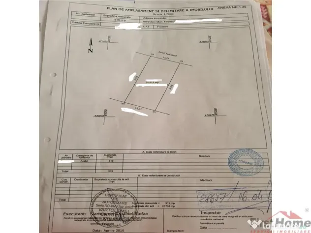 Teren intravilan de in Livada 1.039mp langa terenul de Teni