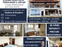 DUPLEX P 1 M CU TERASE | TEREN TOTAL 2.306 MP in MOLDOVA NOU