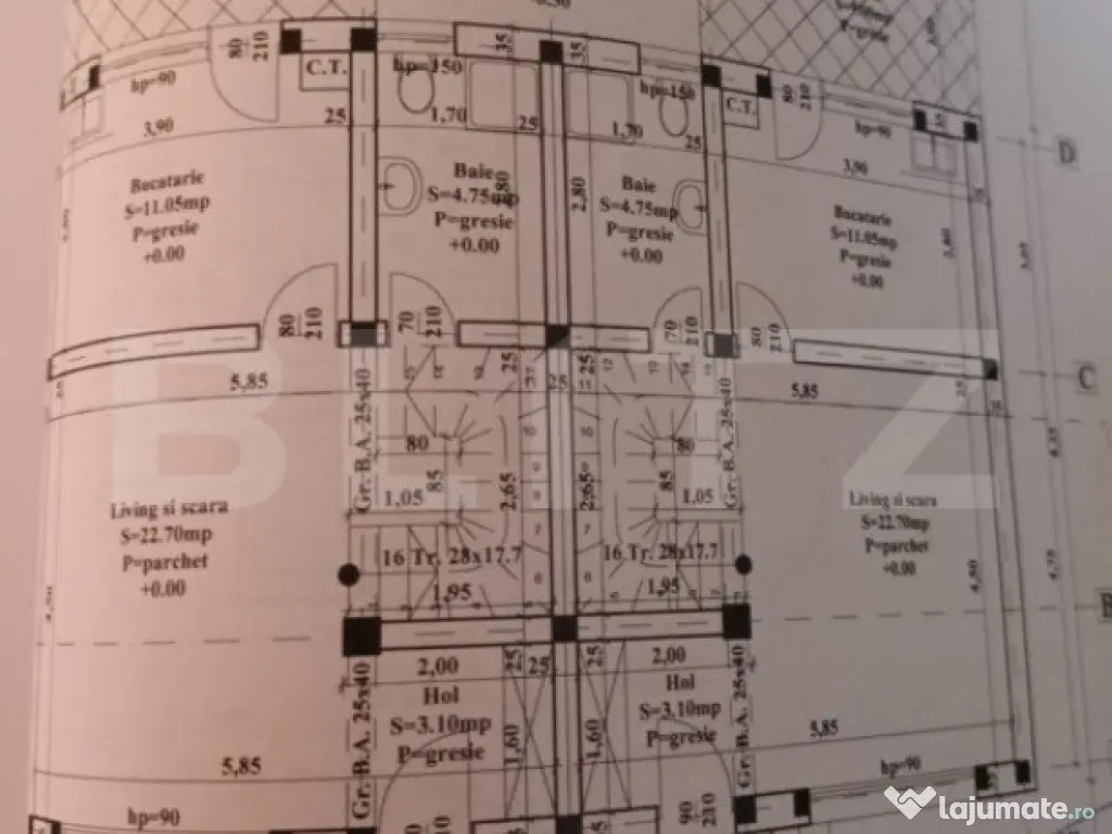 Duplex central, 3 camere, 100 mp, in Barnova - Visan