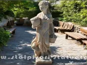 Statuetă fata cu coșulețe, galben patinat, model S23. 