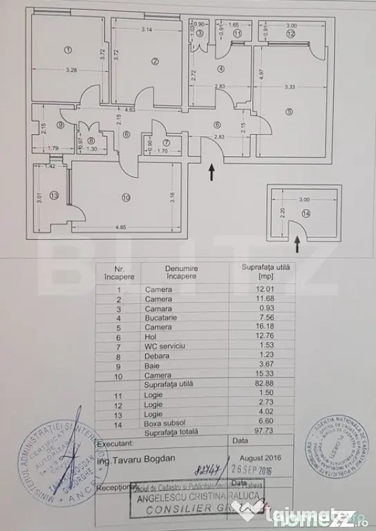 Apartament 4 camere, 82 mp ,3 balcoane inchise + boxa, zona - Ploiesti (Prahova)