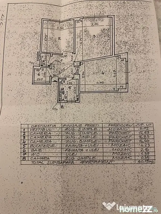 Apartament cu 3 camere 60,15 mp - piata Romana - comision 0%