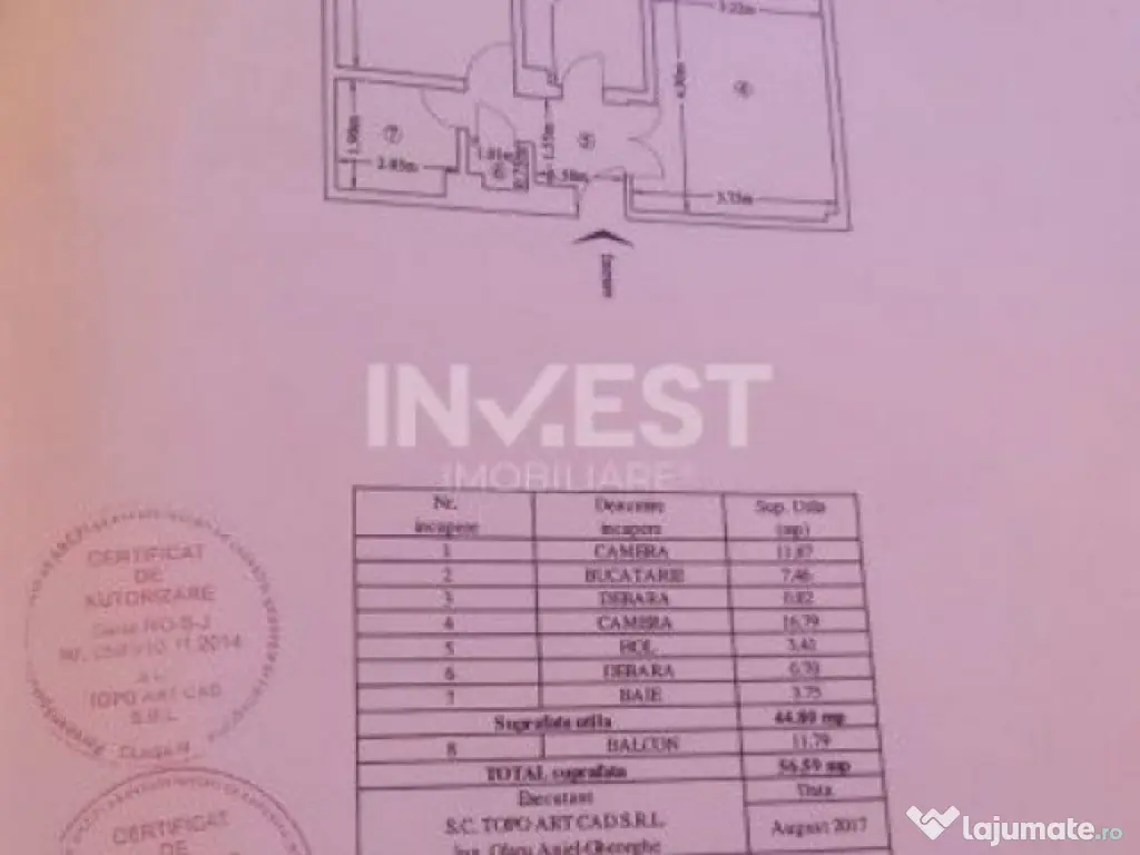 CENTRU-Hala Centrala- apartament 2 camere decomandat, etajul