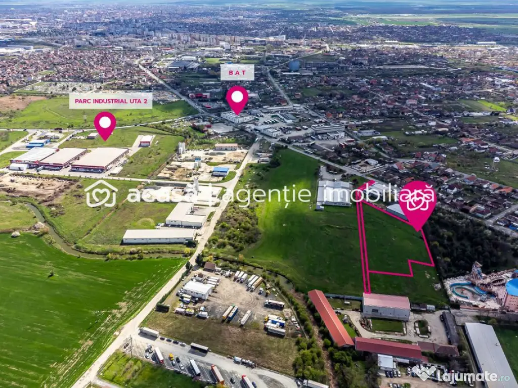 Teren cu PUZ in Arad, servicii, industrie, depozitare 8.3...