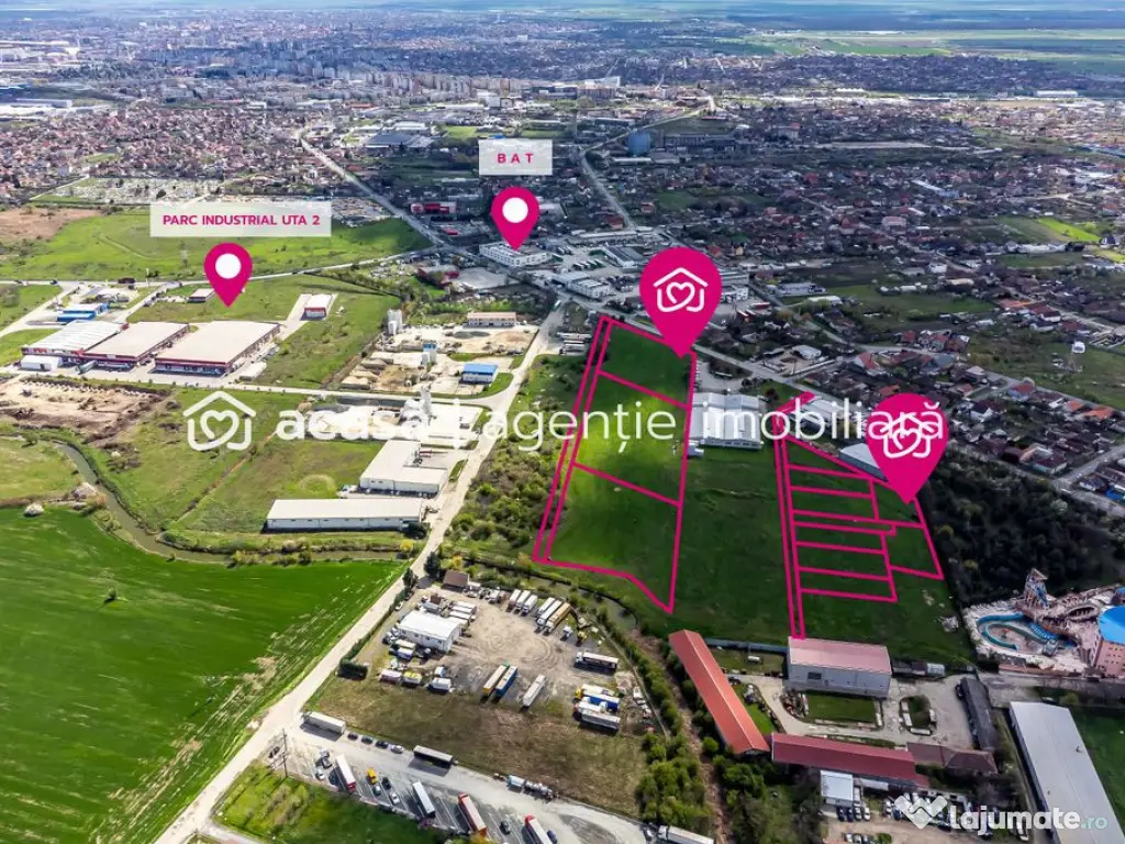Teren cu PUZ in Arad, servicii, industrie, depozitare 8.3...