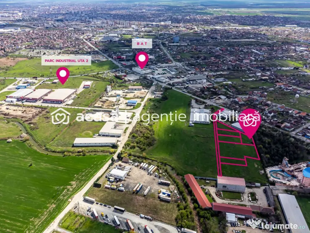 Teren cu PUZ in Arad, servicii, industrie, depozitare 8.3...
