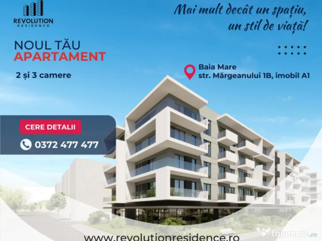 COMISION 0% - Apartamente 2 si 3 camere - Margeanului 1B-A1, Baia Mare
