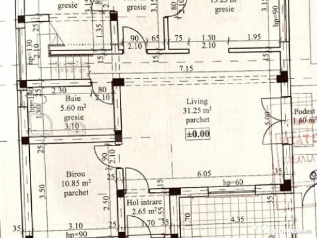 Proiect Casă + garaj în construcție – teren 553 mp, Hol