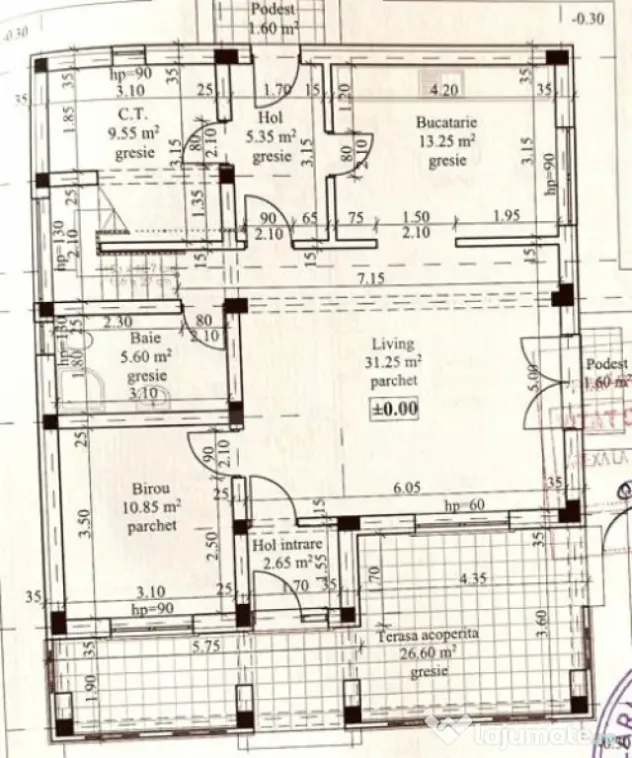 Proiect Casă + garaj în construcție – teren 553 mp, Hol