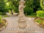 Set băiat cu hârleț pe soclu, galben patinat, model S60-S27. 