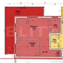 Apartament cu 2 camere, 71.23 mp, etajul 2/3, bloc nou, balc