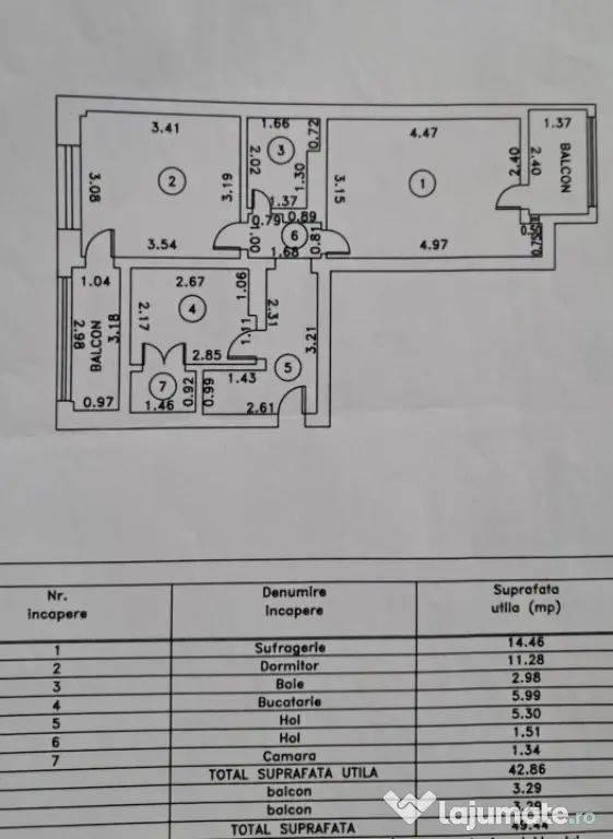 Apartament 2 camere confort 1 decomandat, Garii Marna, 2 bal - Braila (Braila)