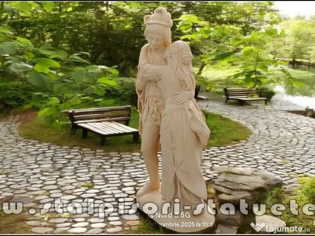 Statuetă Romeo și Julieta, galben patinat, model S55.
