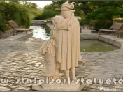 Statuetă Romeo și Julieta, galben patinat, model S55. 
