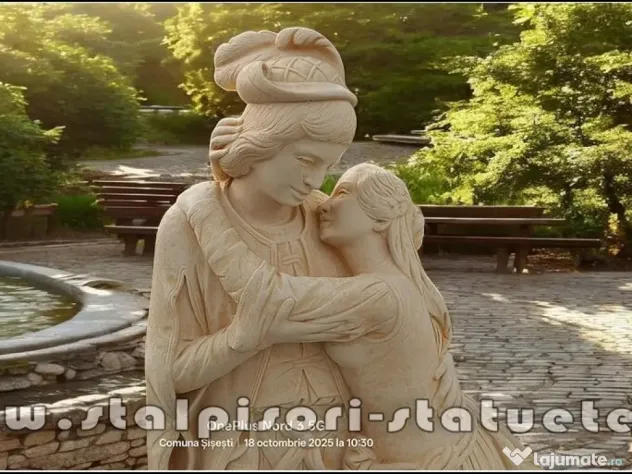 Statuetă Romeo și Julieta, galben patinat, model S55.