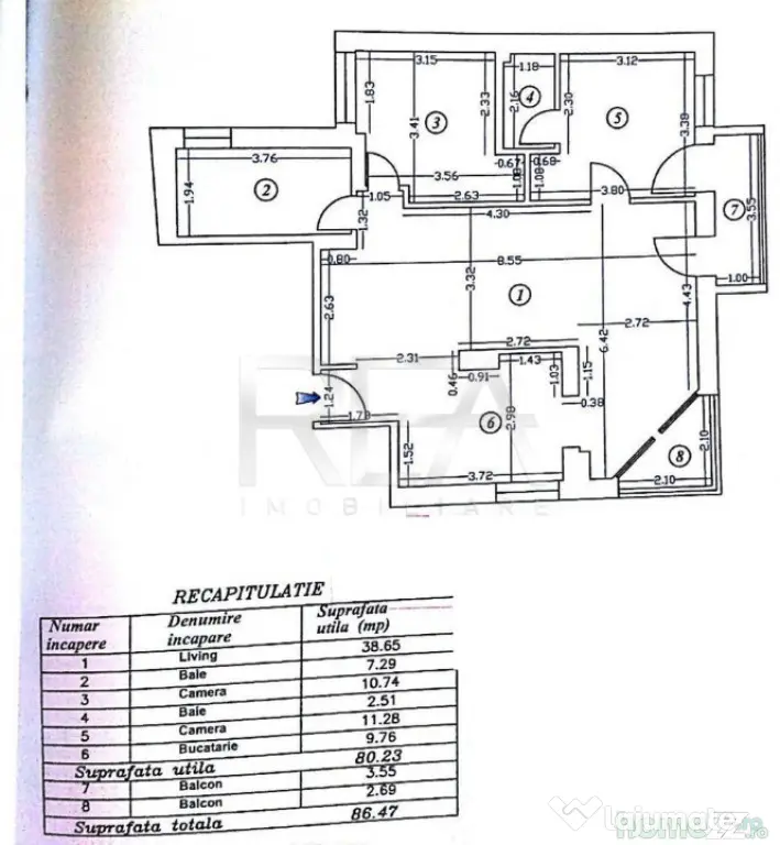 3 camere, Dorobanți, et. 2, an 2012, centrală, 86 mp, metr