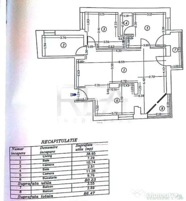 3 camere, Dorobanți, et. 2, an 2012, centrală, 86 mp, metr