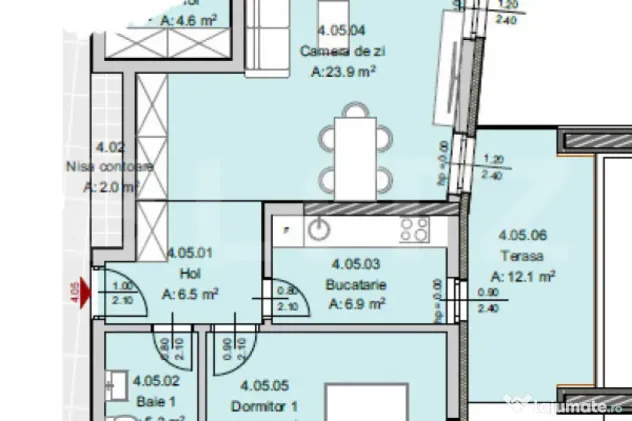 Apartament 2 camere, 56 mp, Terasa 12 mp, Imobil Nou, Semice