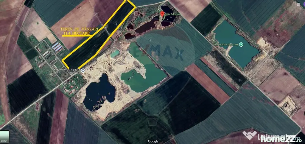 Teren de vânzare 113,931 mp, pretabil balastieră în Zi... - Zimandu Nou (Arad)