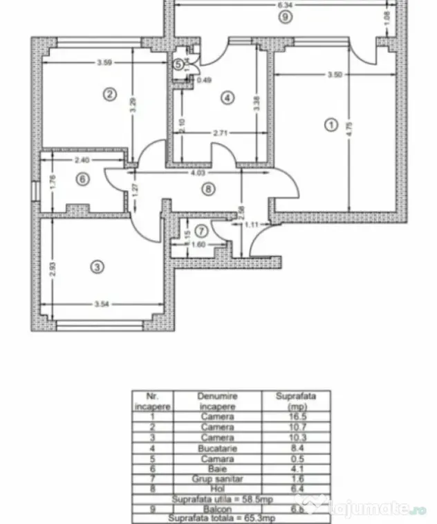 - Apartament 3 camere, confort 1 decomandat, zona Obor.