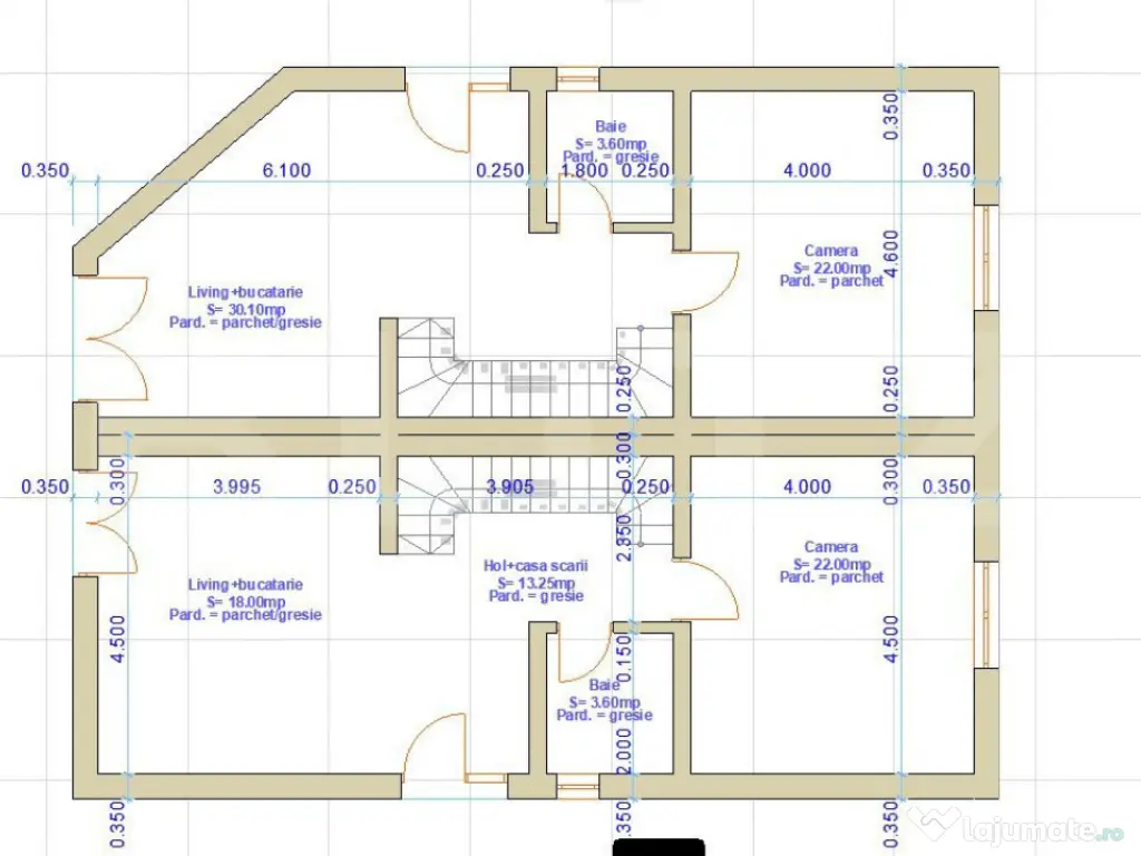 Dupex de vanzare, 120 mp utili, 150 mp de teren, zona Fagulu