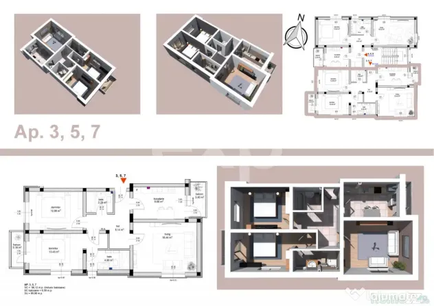 Apartament 3 Camere Trivale | 76 mp Utili | Bloc Nou