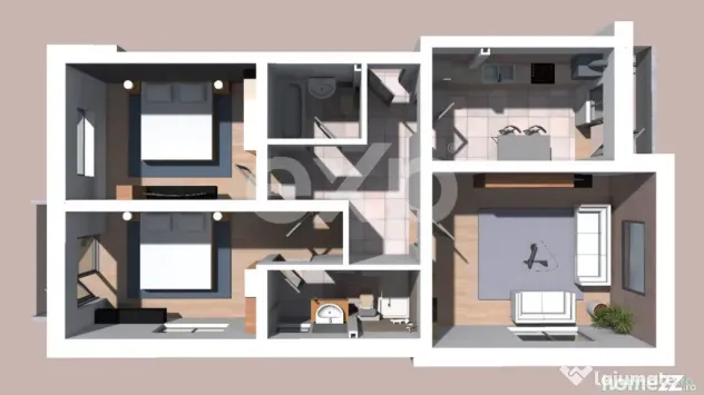 Apartament 3 Camere Trivale | 76 mp Utili | Bloc Nou