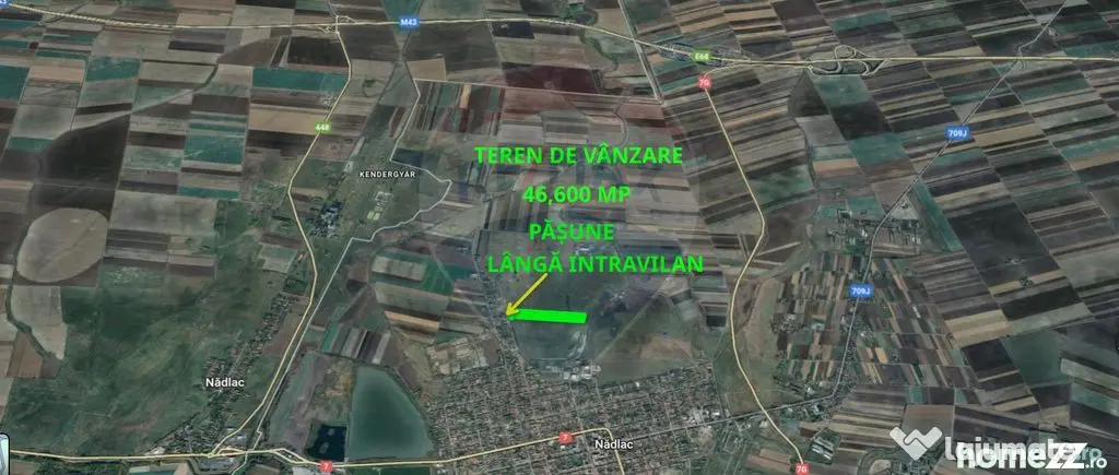 Teren cu potențial de vânzare 46,600mp lângă intravil...