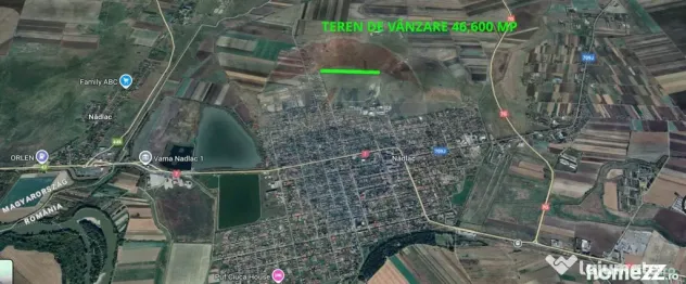 Teren cu potențial de vânzare 46,600mp lângă intravil...