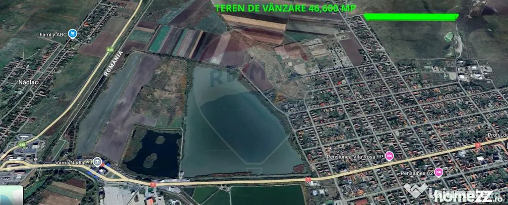 Teren cu potențial de vânzare 46,600mp lângă intravil...
