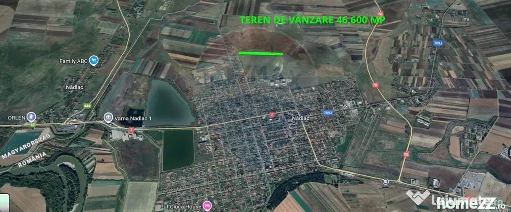 Teren cu potențial de vânzare 46,600mp lângă intravil... - Nadlac (Arad)