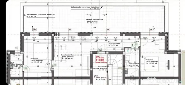Penthouse de vanzare, cu 3 camere, 65 mp, zona Orasul Vechi