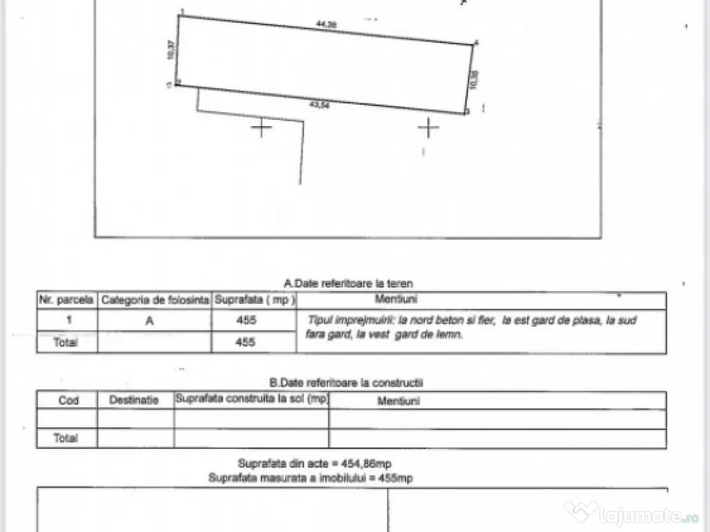 Oferta in exclusivitate! Teren de 455mp de vanzare, situat ?