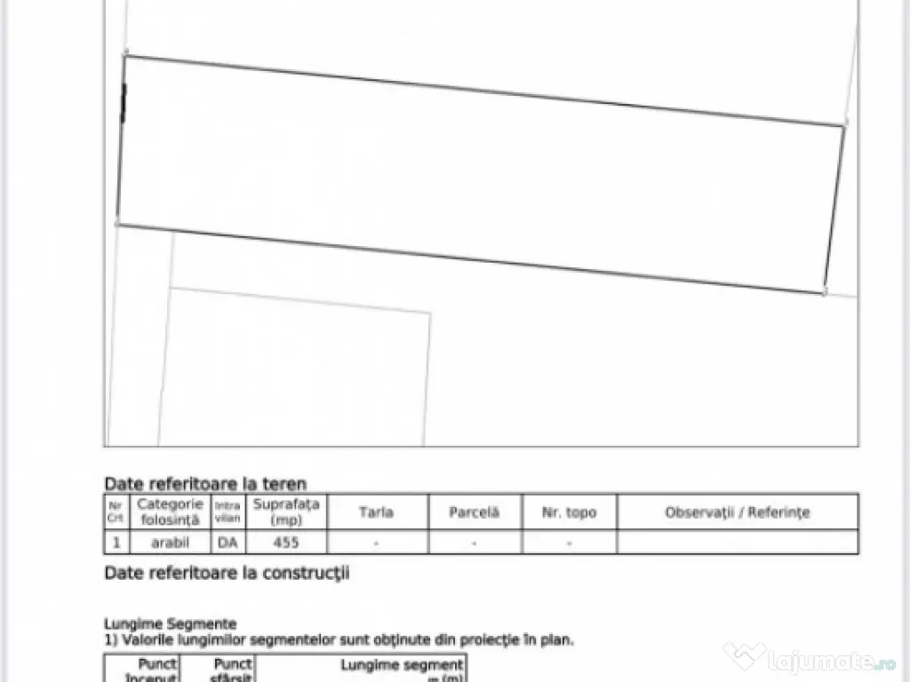 Oferta in exclusivitate! Teren de 455mp de vanzare, situat ?