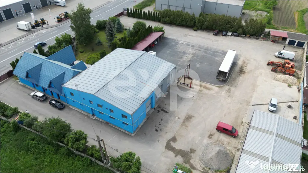 Proprietate industrială cu vizibilitate DN13 – Hală, bir
