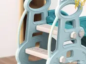 Ansamblu de joaca pentru copii Kinderplay, 4 in 1, cu leagan, tobogan, Blue