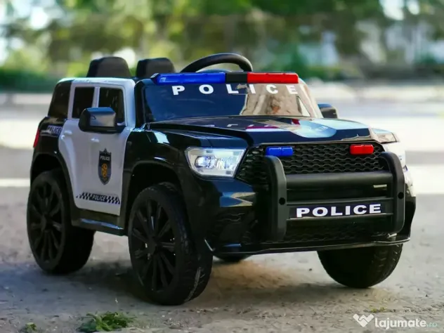 Masinuta electrica de politie, Kinderauto POLICE 911 120W 12V 7Ah Black