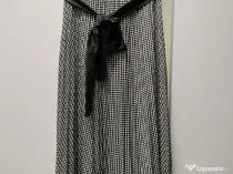 Fusta alb-negru, cu cordon