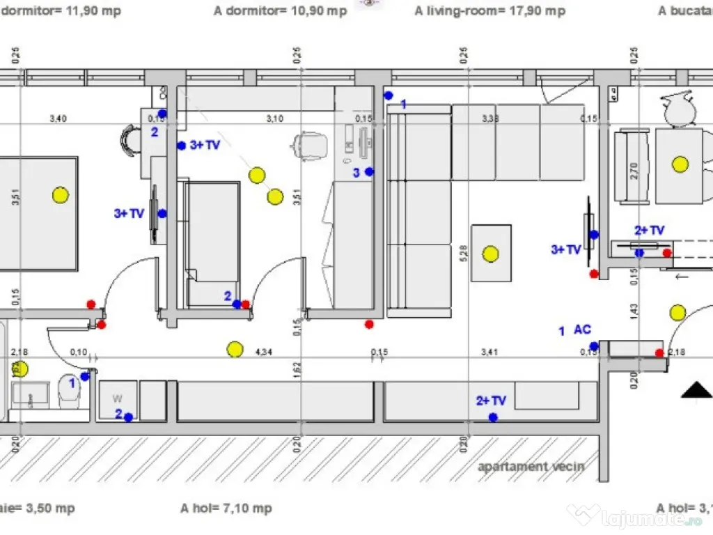 Apartament 3 camere mobilat și utilat complet, zona IOR / N.Grigorescu