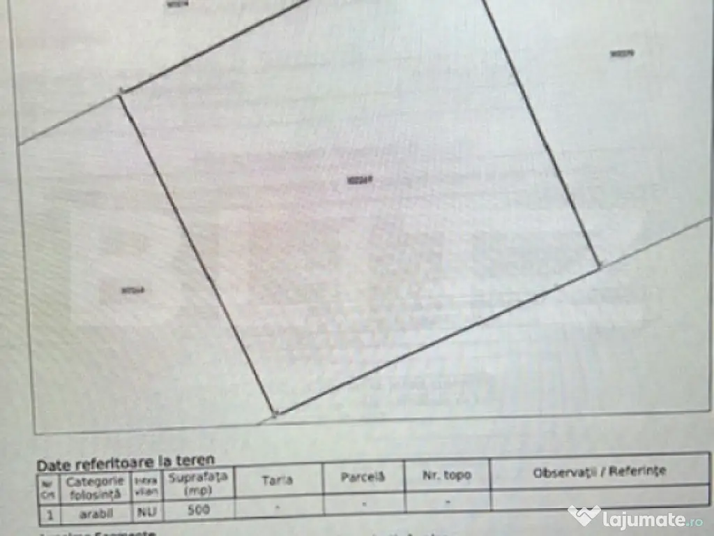 Oportunitate!!!! TEREN INTRAVILAN CU SUPRAFATA DE 500 MP
