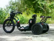 Tricicleta electrica cu functie Drift, Kinderauto BJSX2338, 2x 250W Black