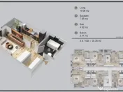 Garsoniera in zona Militari Residence finalizare aprilie ... 