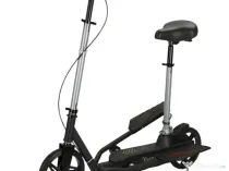 Trotineta Kinderauto Pegasus, cu pedale si scaun, reglabila, pliabila Black