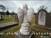 Statuetă îngeraș mare, gri patinat, model S9. 