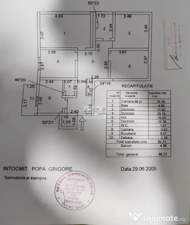 Apartament 4 camere decomandat, 86.37 mp, parter/ renovat...