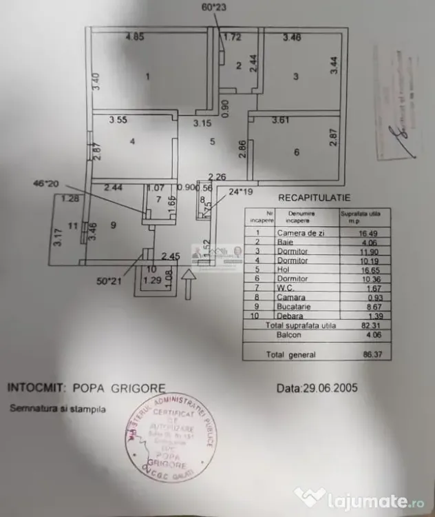 Apartament 4 camere decomandat, 86.37 mp, parter/ renovat...