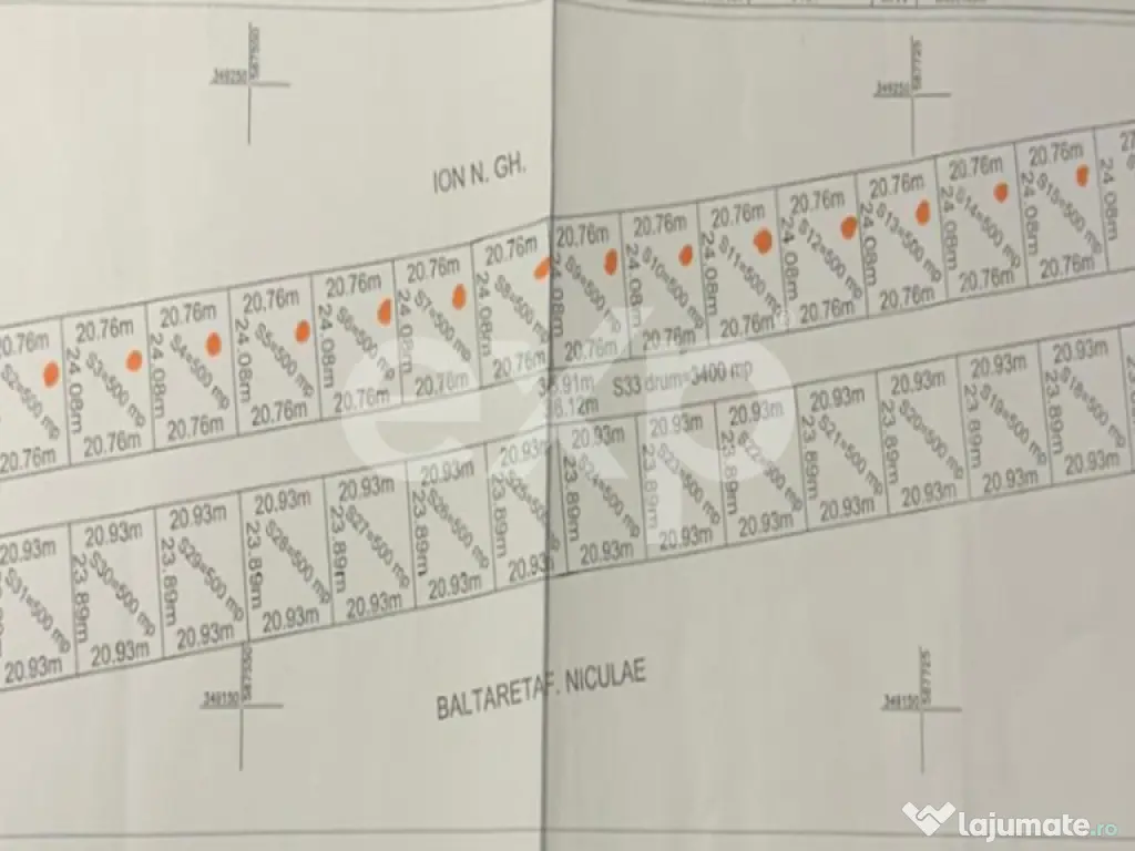 Teren 10.000mp parcelat Balotesti
