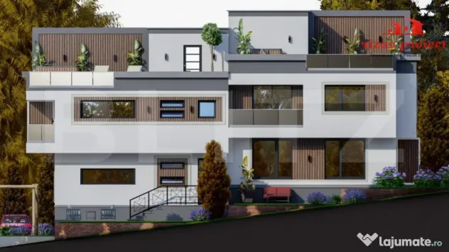 Apartament spațios 110 mp, 2 parcări, terasă și curte, f