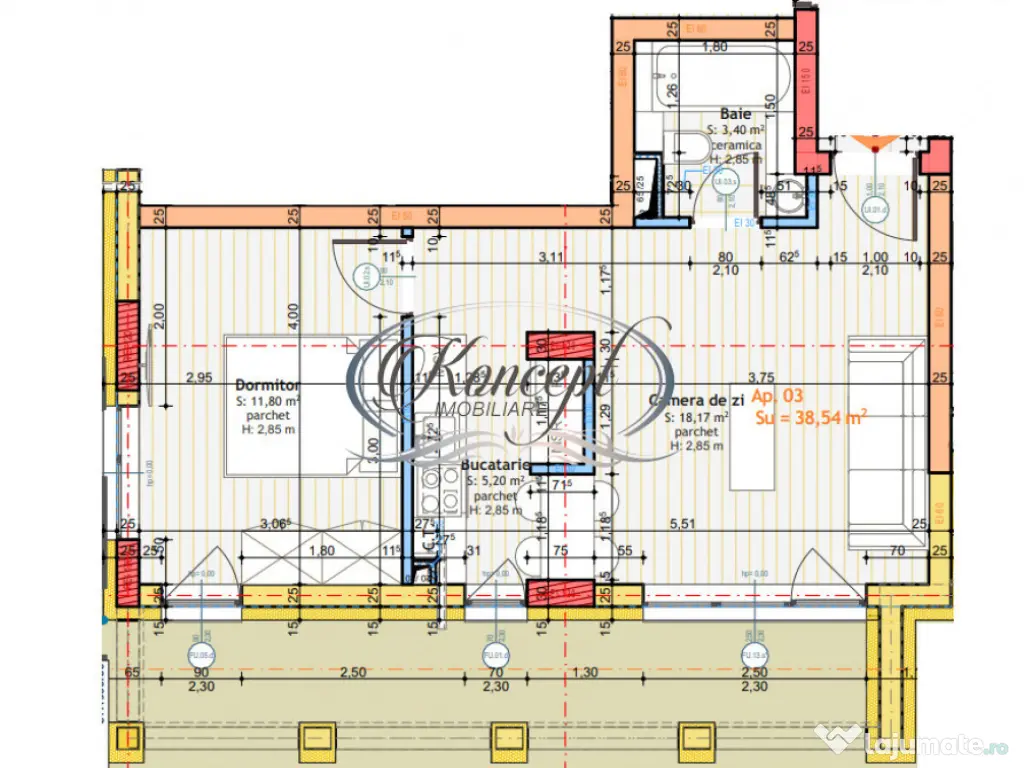 Apartamente finisate cu incalzire in pardoseala